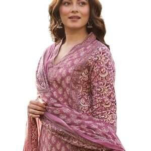 Arayna Women’s Cotton Printed Kurta Set with Pants & Dupatta